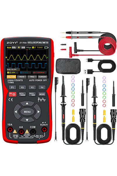 Choice1 حزمة ZT-703S 2 من ZOYI، راسم ذبذبات محمول ثنائي القناة بشاشة ملونة، م...