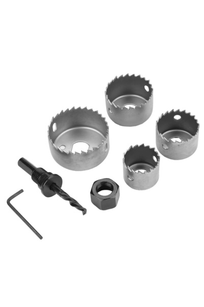 Choice silvery Hole Saw Drill Bit 1 set 32/38/44/54mm High Carbon Steel Hole ...