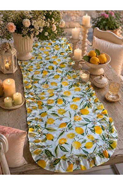 Belsina Home Fırfırlı Limon Desen Runner 40x110 cm
