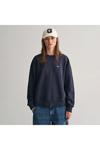 Gant Kadın Lacivert Relaxed Fit Bisiklet Yaka Sweatshirt