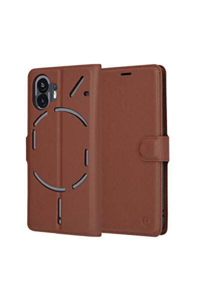 NOTHING Husa pentru Phone (2), Techsuit, Leather Folio, Maro