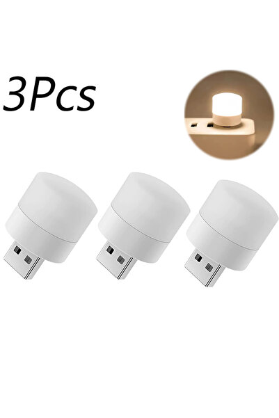 Choice4 Warm light 3pcs USB Light Mini LED Lamp Lights Table Room Plug Night ...