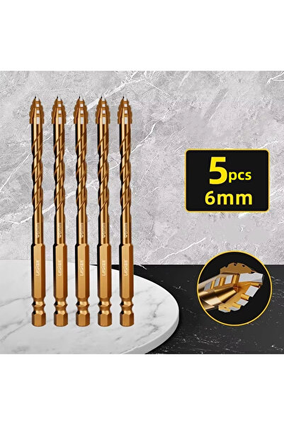 Choice9 Hexagonal 5pcs 6mm Upgraded Four-Edged Sawtooth Drill Bit Professiona...
