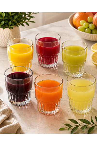 Ms Set 6 Pahare Monaco Short 250 ml – Sticlă Transparentă, Design Modern, Rez...