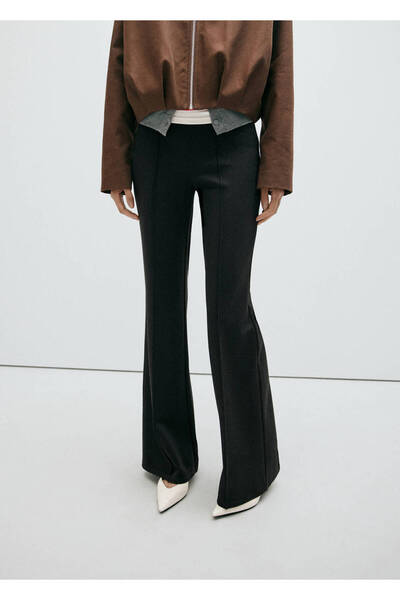 MANGO Woman Straight-leg leggings with seams