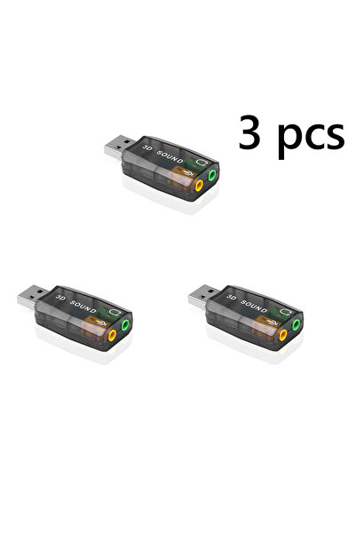 choice2 brown 3 pcs External USB Sound Card 3D Audio Headset Microphone Adapt...