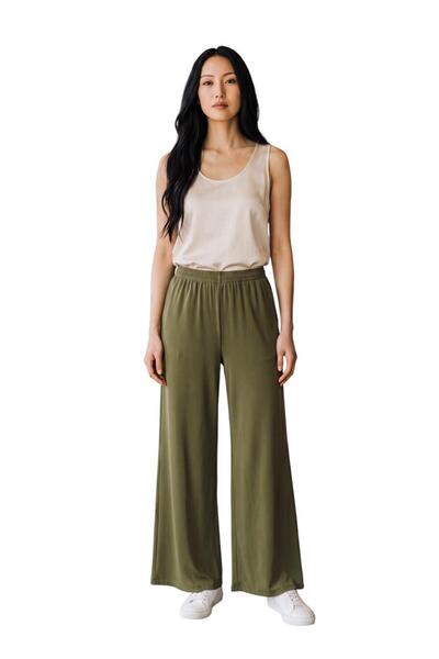 Generic Wide Leg Chiffon Palazzo Pants with Elastic Waistband, Flowy Design &...