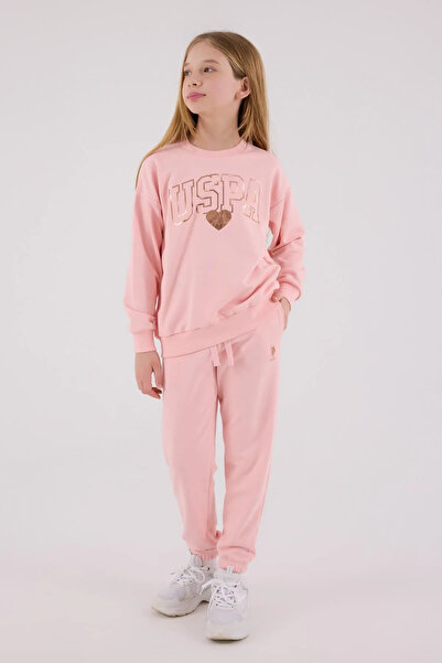 U.S. Polo Assn. 4-15 Years Old Licensed Us Polo Assn Girls' Suit-Pink