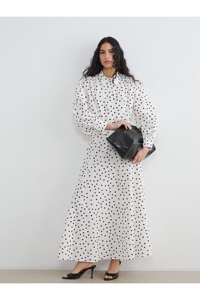 LC Waikiki تنورة واسعة منقطة بخصر مزود بسحاب من Peak New Season