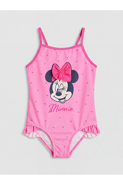 LC Waikiki Nevavm Minnie Mouse Printed Girls' Swimsuit with Difference
