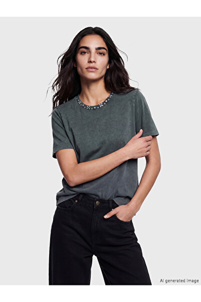 LC Waikiki Original Stoned 100% Cotton Women's T-Shirt
