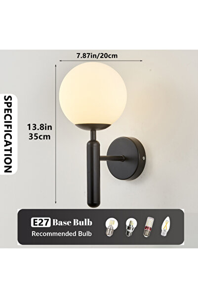 Choice Black Modern Indoor Wall Light Lamp Suitable For Bedroom Bedside Livin...