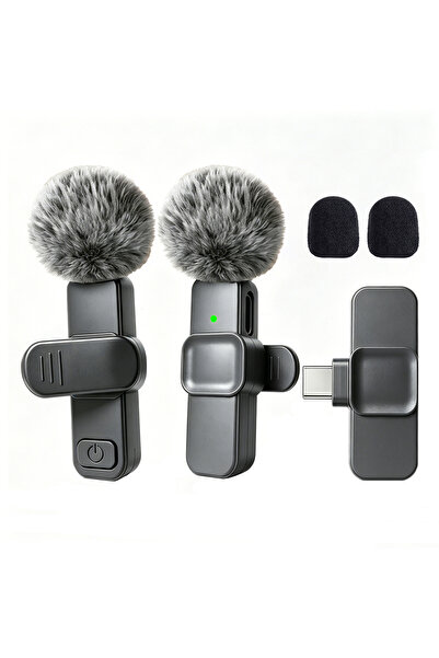 Choice1 Black 1to2 Type C Type-C Port Wireless Lavalier Microphone with Noise...