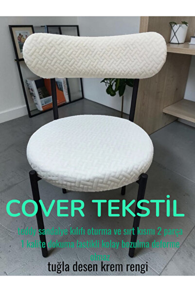 COVER TEKSTİL Teddy Sandalye kılıfı Mutfak Salon Cafe Restaurant Sandalyesi k...