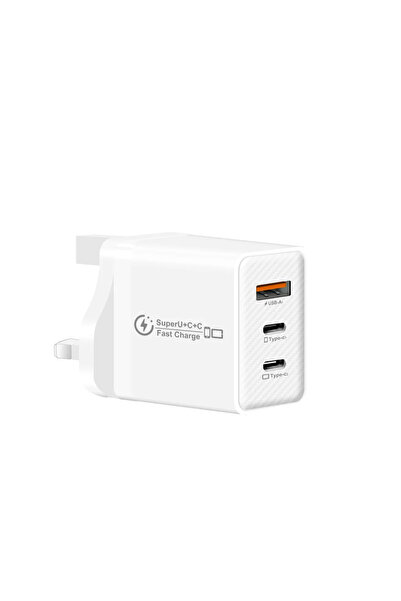 Choice5 UK White 48W 3 Ports USB Fast Charger QC 3.0 PD Type C Wall Adapter E...