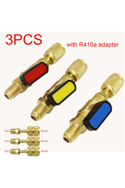 Choice5 3 قطع محول صمام كروي نحاسي R22 لتكييف الهواء، صمام إغلاق غاز التبريد ...