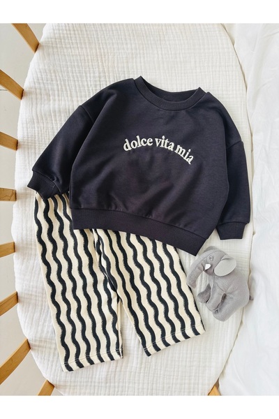 NUNU BABY Dolce Vita Dalgalı Çizgili Takım