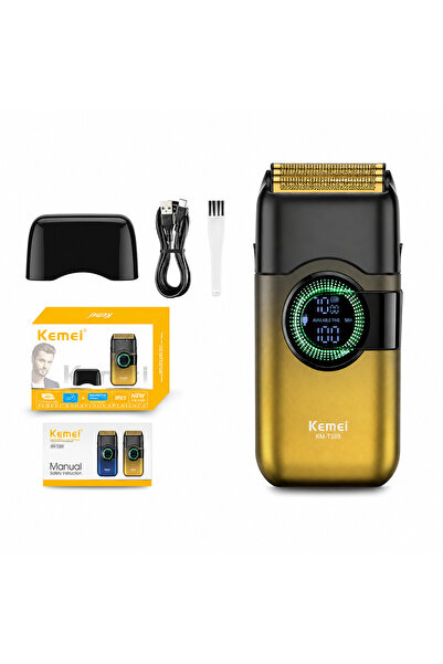 Kemei Aparat de ras electric cu folie de titan KM-T389 - Auriu