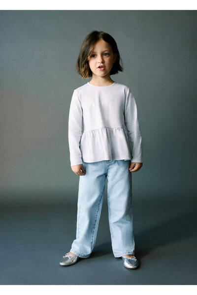 MANGO Baby Yıldızlı strass taşlı düz kesim jean pantolon