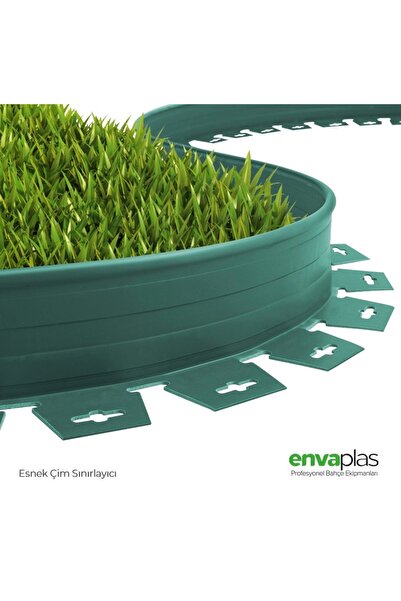 EnvaPlas Profesyonel Bahçe Ekipmanları Pratik Garden Çim Ayırıcı 25 M Yeşil Ç...