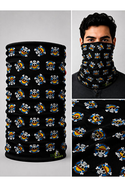 FG KONNİCHİWA One Piece Baskılı Bandana Anime Yüz Maskesi ve Boyunluk ve Günl...
