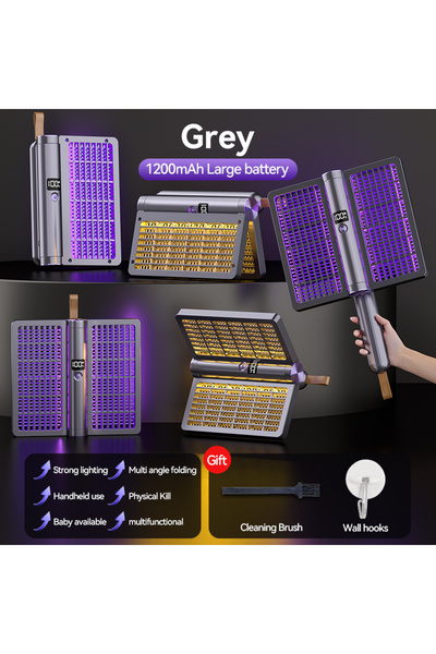 Choice GRAY Foldable Electric Shock Mosquito Swatter Anti-mosquito Lamp Mosqu...