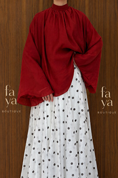 Faya Boutique Kırmızı Şifon Velissa Bluz