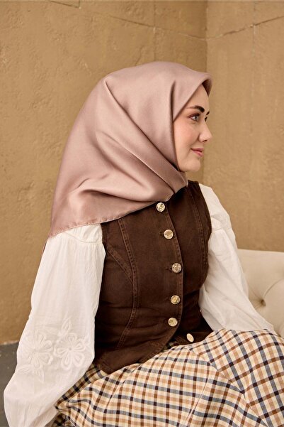 Silk Home وشاح حرير سورا بلون القهوة الحليبية، سطح مسطح غير قابل للانزلاق، مق...