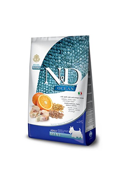 N&D Ocean Az Tahıllı Morina Balıklı&Portakallı Mini Irk Yetişkin Köpek Maması...