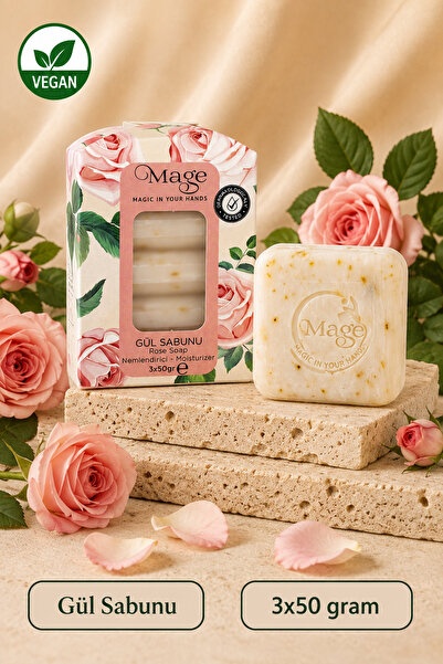 Mage Cosmetics Mage Natural Rose Soap Set of 3