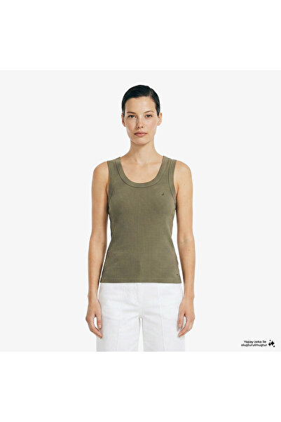 Nautica Kadın Yeşil Slim Fit Kolsuz T-Shirt