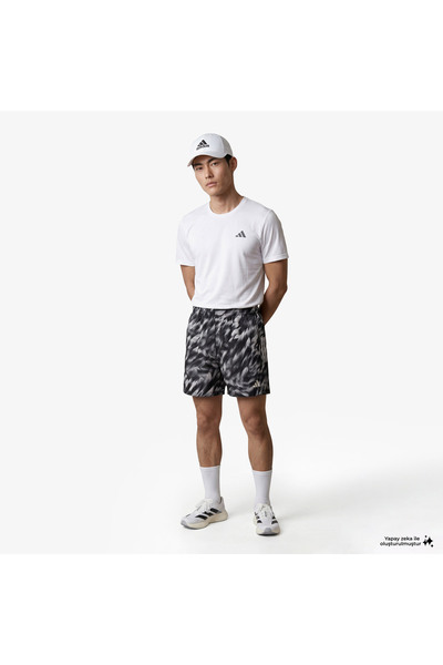 adidas Own the Run Allover Print Men's Grey Running Shorts