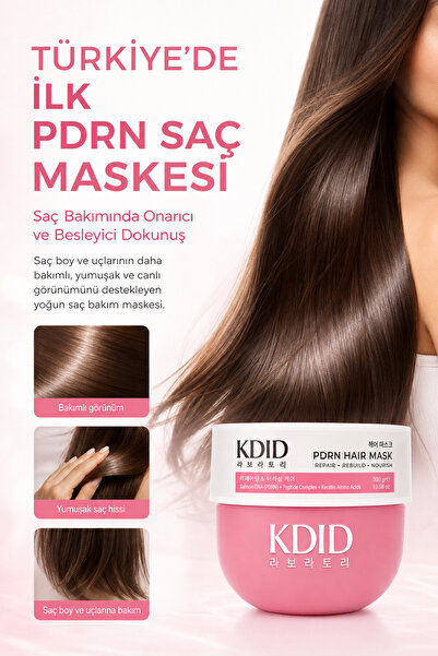 kdid PDRN Saç Maskesi Somon DNA Keratin Peptit Onarıcı Yoğun Bakım 300 gr