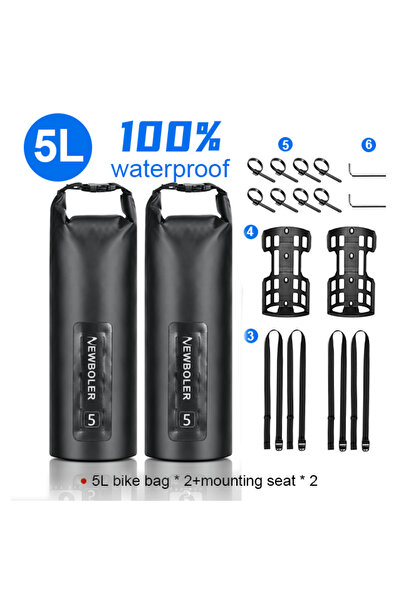 Choice 2pcs 5L 2pcs seat NEWBOLER 2025 Portable Waterproof Bike Fork Bag 5L P...