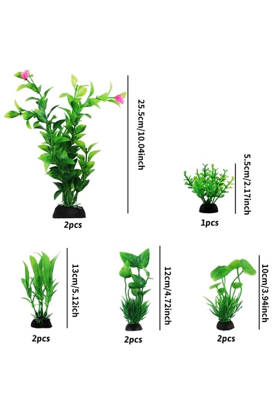 Choice1 9pcs Fish Tank Accessories Green Plants 10pcs Green Fish Tank Decorat...