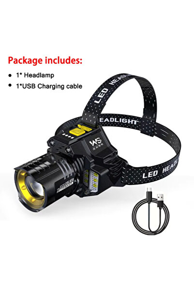 Choice Blue Powerful LED Headlamp Motion Sensor Headlight 18650 Rechargeable ...