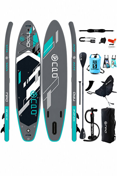 NPO Aqua Gray 350x84x15cm Şişme Military SUP Paddle Board 196kg Kürek Pompa Ç...