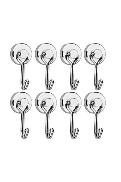 Choice 8pcs white Neodymium Magnetic Hooks 5KG - 360° Rotating No Drill Hange...