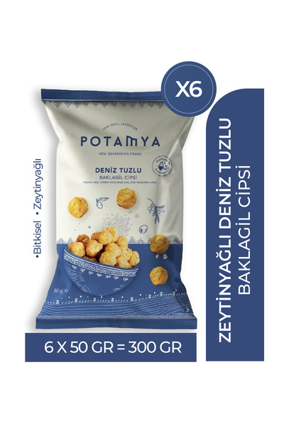 POTAMYA Zeytinyağlı Deniz Tuzlu Baklagil Cipsi x6