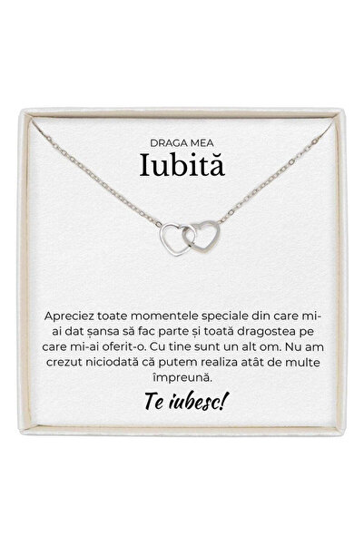 The Jewel Heart Cadou romantic pentru iubită, zirconiu cubic, 39+5 cm