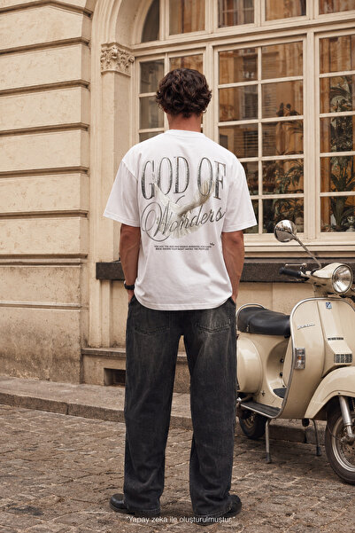 Butik Trend Biz God of Wonders Printed Oversize T-Shirt