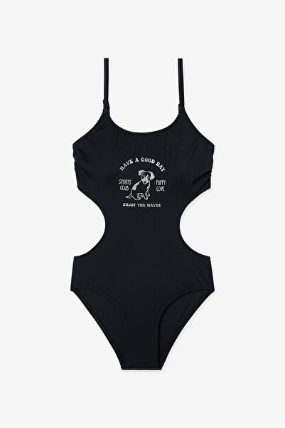 Penti Black Young Girl Puppy Monokini