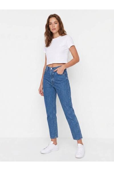 Levi's 501 كروب ليستين تو يورسفول تي 2 ميد إنديجو جينز نسائي