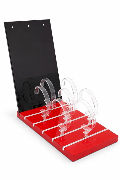 STAND MARKET Wooden Clock Display Small Size Red