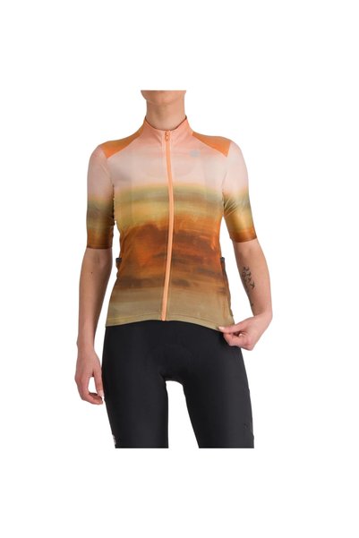 Sportful Tricou de ciclism pentru femei Flow Supergiara SS 2024 - Crem/Maro - M
