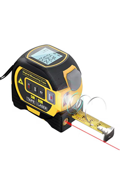 Choice 60m and 5m type 3-in-1 laser rangefinder tape measure with LCD display...