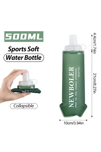 Choice BOT225-GRE-500 NEWBOLER 300ml/500ml/700ml Soft Flask Foldable Silicone...