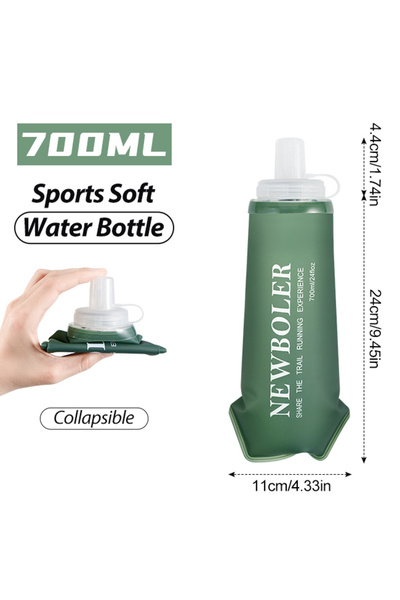 Choice BOT225-GRE-700 NEWBOLER 300ml/500ml/700ml Soft Flask Foldable Silicone...