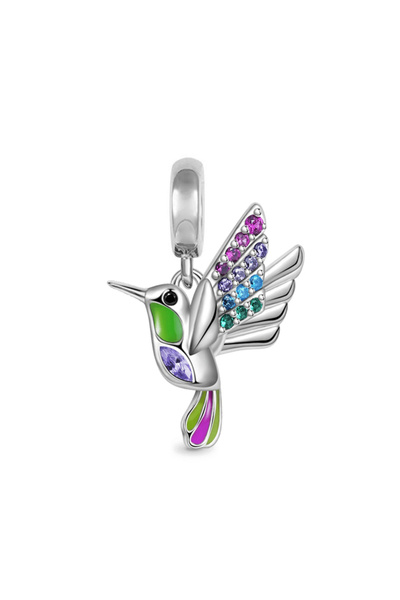 Choice27 B3308 New 925 Silver Bird series Bead Hummingbird Swallow Sparrow Go...