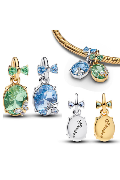 Choice57 AMC7357 New 925 Sterling Silver Charms Heart Bee Flower key Lock Ear...